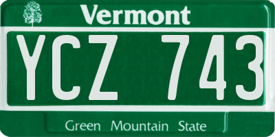VT license plate YCZ743