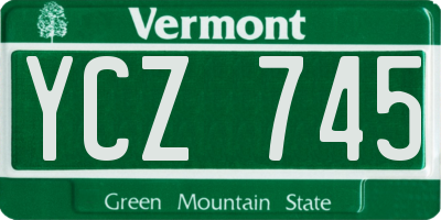 VT license plate YCZ745