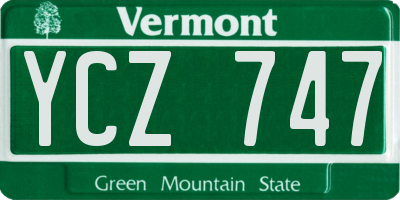 VT license plate YCZ747