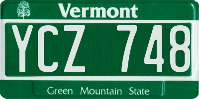 VT license plate YCZ748