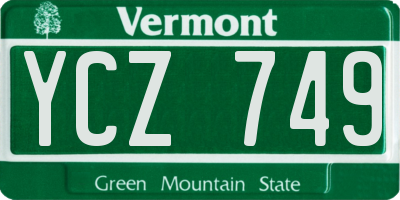 VT license plate YCZ749