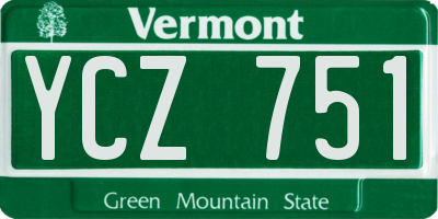 VT license plate YCZ751