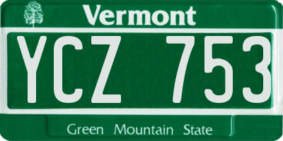 VT license plate YCZ753