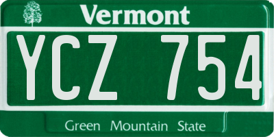 VT license plate YCZ754