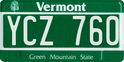 VT license plate YCZ760