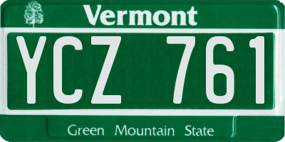 VT license plate YCZ761