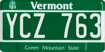 VT license plate YCZ763