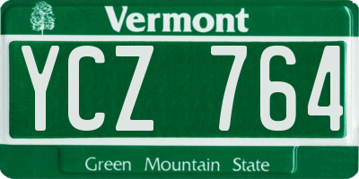 VT license plate YCZ764