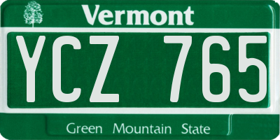 VT license plate YCZ765