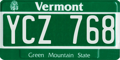 VT license plate YCZ768