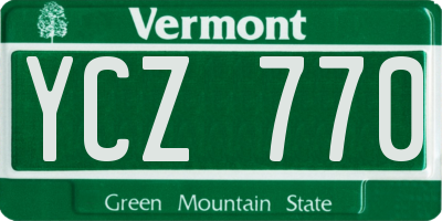 VT license plate YCZ770