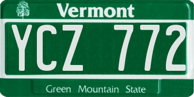 VT license plate YCZ772