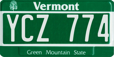 VT license plate YCZ774