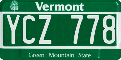 VT license plate YCZ778