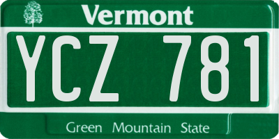 VT license plate YCZ781