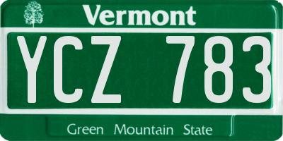 VT license plate YCZ783