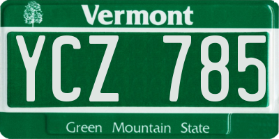 VT license plate YCZ785