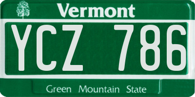 VT license plate YCZ786