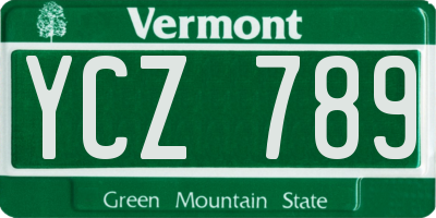 VT license plate YCZ789