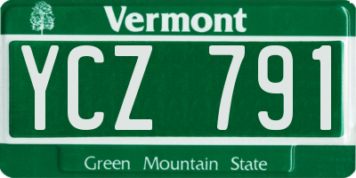 VT license plate YCZ791