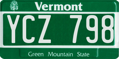 VT license plate YCZ798