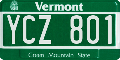 VT license plate YCZ801