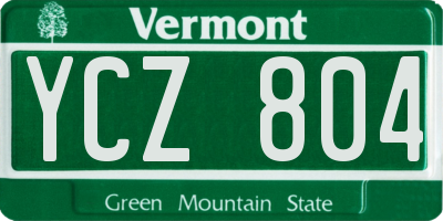 VT license plate YCZ804