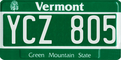 VT license plate YCZ805