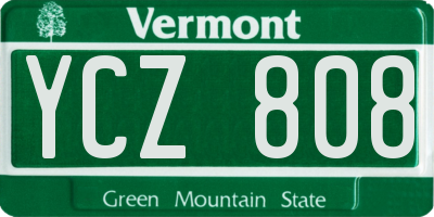 VT license plate YCZ808