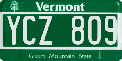 VT license plate YCZ809