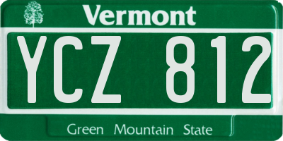 VT license plate YCZ812