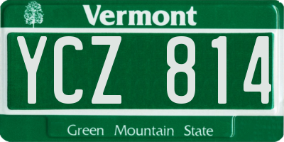 VT license plate YCZ814