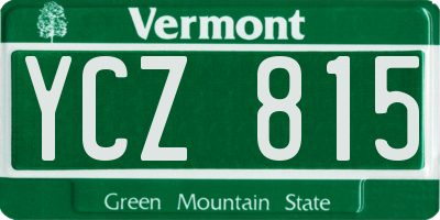 VT license plate YCZ815
