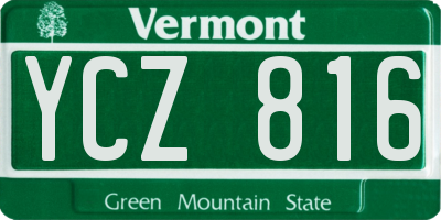 VT license plate YCZ816