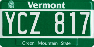 VT license plate YCZ817