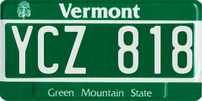 VT license plate YCZ818