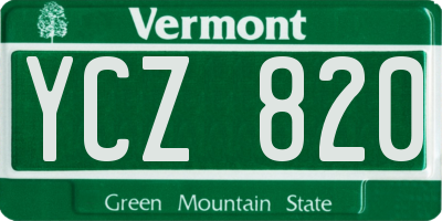 VT license plate YCZ820