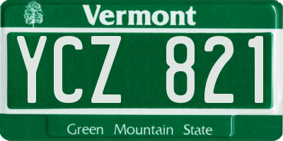 VT license plate YCZ821