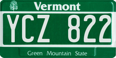 VT license plate YCZ822