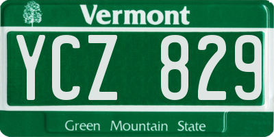 VT license plate YCZ829