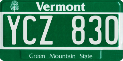 VT license plate YCZ830
