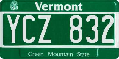 VT license plate YCZ832