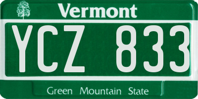 VT license plate YCZ833