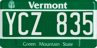 VT license plate YCZ835
