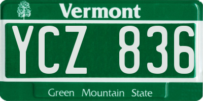 VT license plate YCZ836