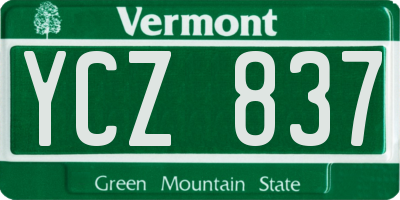 VT license plate YCZ837