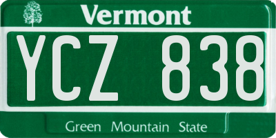 VT license plate YCZ838