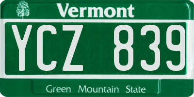 VT license plate YCZ839