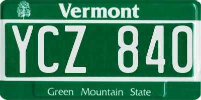 VT license plate YCZ840