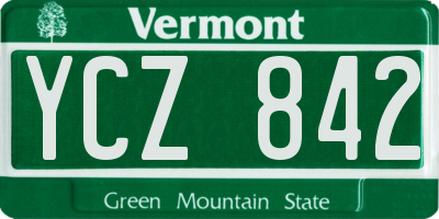 VT license plate YCZ842